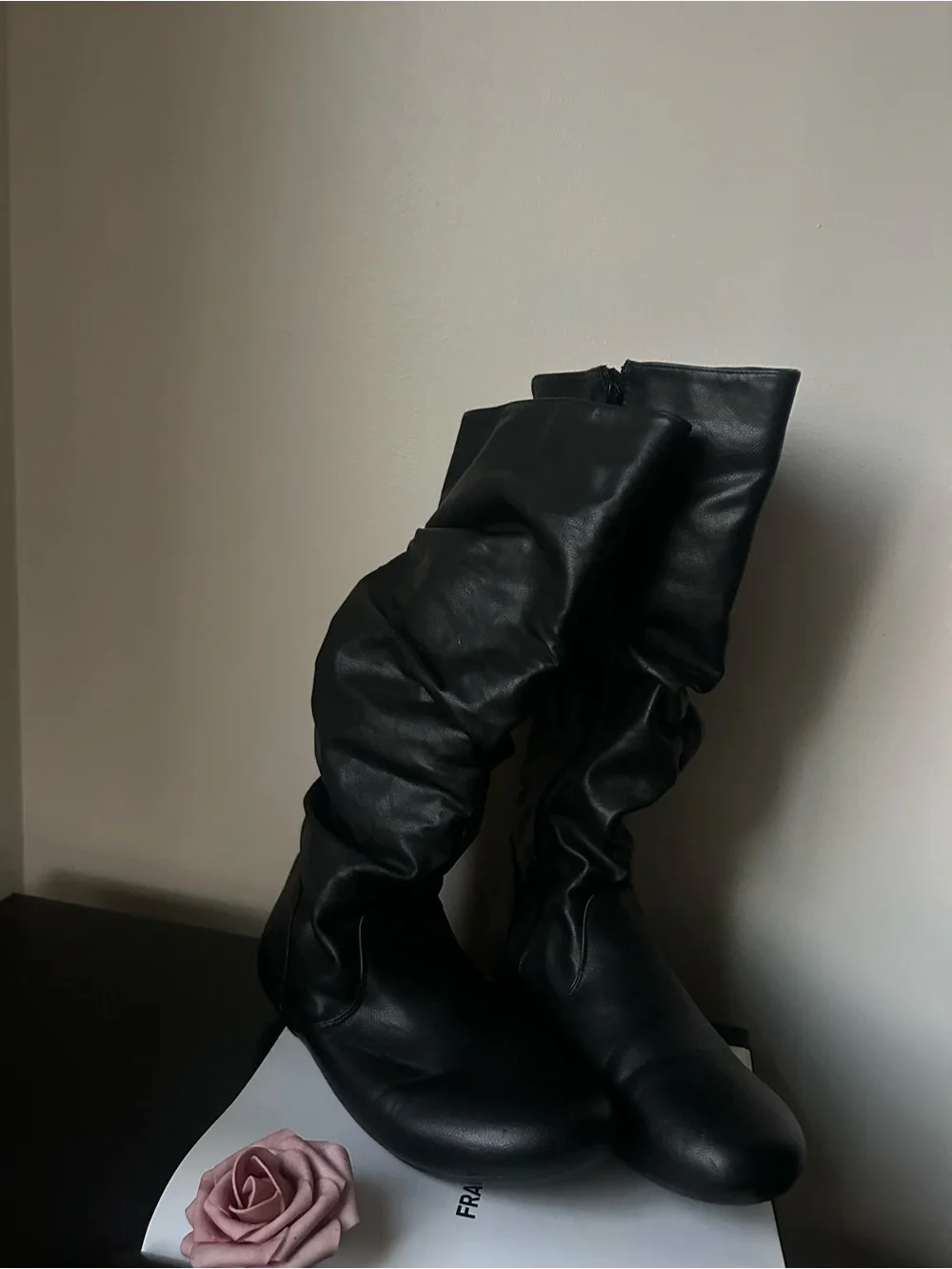 Black Slouchy Knee-High Women's Boots 11